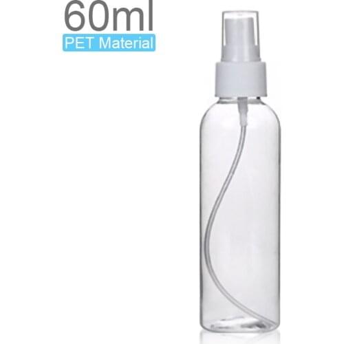 60ML Refillable Bottles Plastic Small Spray Bottle Portable Transparent Travel Cosmetic Container Mini Perfume Bottle