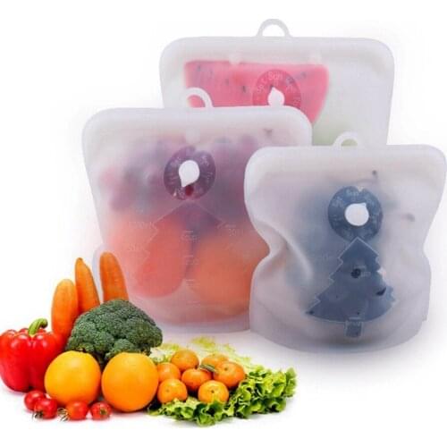1pc Reusable Silicone Food Bags Sandwiches Storage Bags Storage Snack Meat Fruit Veggies Safely for Fridge Dishwashers Microwave