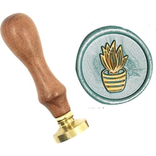 Natural Plant wax seal copper brass stamp wood handle,DIY Scrapbooking Hydrangea copper head,Vintage spoon high quality005