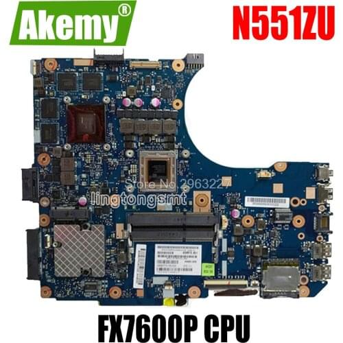 Send board+N551ZU motherboard REV2.0 4G Memory FX7600P CPU For Asus N551Z N551ZU motherboa N551ZU Mainboard test 100% ok
