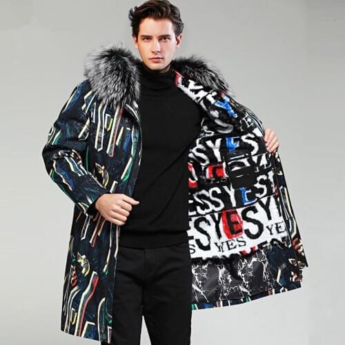 Real Fur Coat Men Rex Rabbit Fur Coat Korean Fox Fur Collar Winter Jacket Men Real Fur Parka Streetwear Casaco 3678 YY1154
