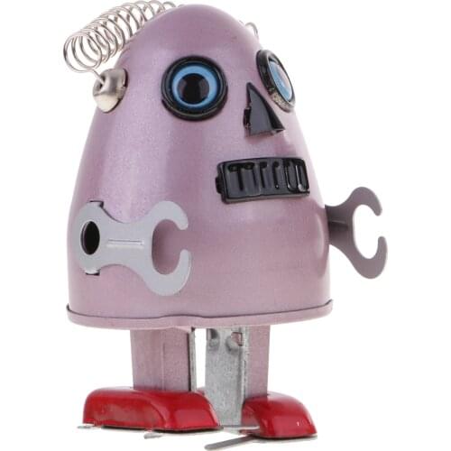 Retro Wind Up Walking Egg Alien Robot Clockwork Tin Toy Collectible Gift