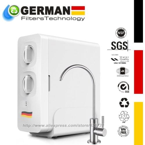 RO Reverse Osmosis Water Filtration System, Tankless, 400 GPD Fast Flow, Reduces TDS, 2:1 Pure to Drain, Germany Tech