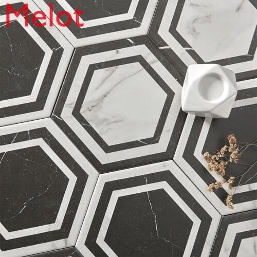 Hexagonal Brick Tile Nordic Tile Antique Brick Square Brick American Wall Tile Kitchen Anti-Slip Floor Tile Cement Tile