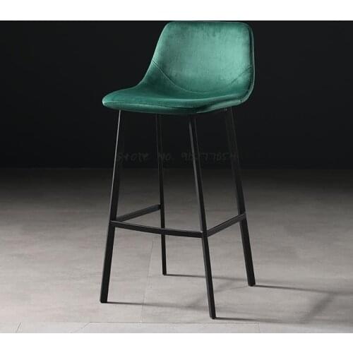 Modern Creative Backrest Bar Stools Nordic Home High Chairs Simple Iron Art Bar Chairs Net Red Coffee Shop High Stools