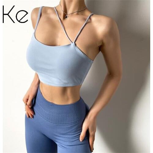 KE Thin shoulder strap fitness sports underwear female net red running shockproof gathering quick-drying sling stereotype yoga b