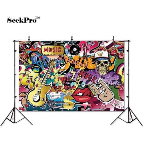 Thin vinyl rock bass music rap Graffiti baby children photo Background Printed Professional indoor Photographic studio Backdrops