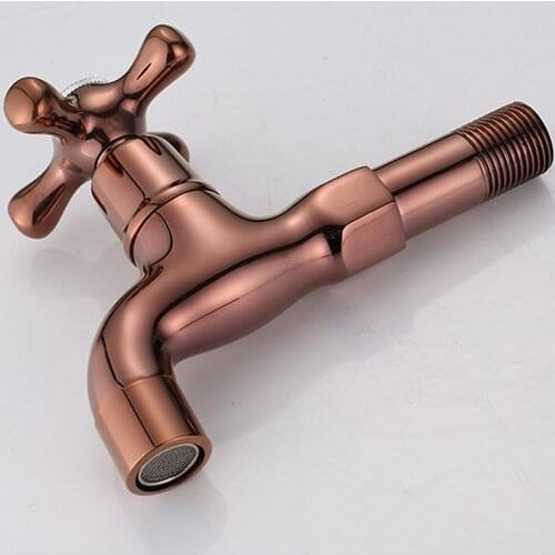 Rose gold/golden outdoor faucet garden faucet faucet bathroom washing machine faucet/mop faucet pure copper single cold in-wall