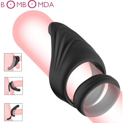 Vibrating Penis Massager Ring for Men Male Masturbator 10 Modes Penis Massager Scrotum Delay Ejaculation Long-Lasting Trainer