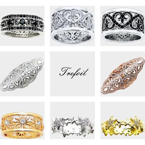 Black CZ Ornament Wedding Bands Rings, 925 Sterling Silver Zircon Pave Fashion Jewelry Trendy Gift For Women and Men Alliance