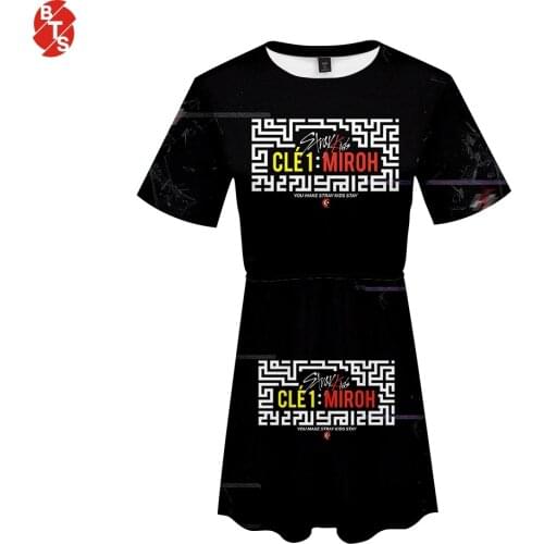 Straykids 3D Printed Kpop Dress for Women Fashion Summer Short Sleeve Dresses 2019 Hot Sale Casual Trendy Streetwear Clothes