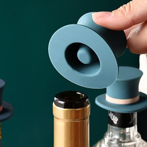 1Pcs Reusable Wine Bottle Caps Beer Oil Seasoning Lid Silicone Soft Drink Stopper Leak Free Cap Fres Fresh Fresh Keeping Sealers
