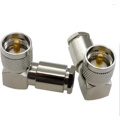 10pcs Connector UHF PL259 Male plug Right angle Clamp RG8 LMR400 RF Adapter