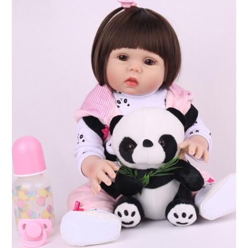 18 Inch Full Vinyl Silicone Reborn Baby Dolls Lifelike Girl Toddler Bath Play Toys Cute Bebe reborn Menina Lol Birthday Gifts