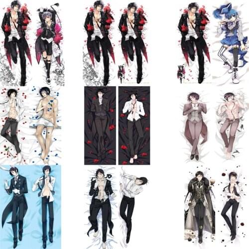 2017-August update Japanese Anime Kuroshitsuji Black Butler Sebastian Ciel Dakimakura pillow cover case hugging Body pillowcase