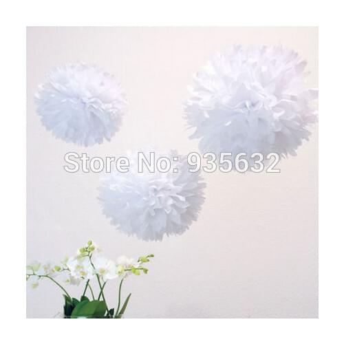 300pcs/lot paper pompoms wedding Decoration 12'' white Tissue Paper Pom Poms/tissue paper flower ball/ wedding pompom