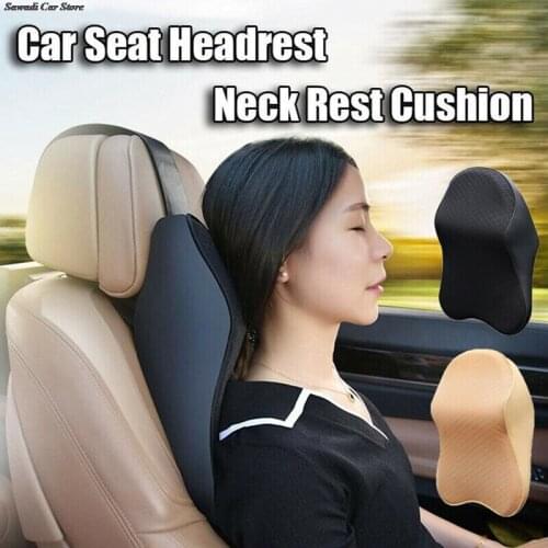 3D Memory Foam Car Neck Rest Pillow PU Leather Car Pillow Waist Rest Pillow Seat Back Rest Lumbar Cushion For Car Accessories