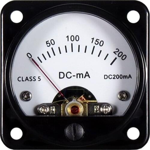 45mm Bile Machine DC DC200mA Pointer Tube Bile Machine Ammeter With LED Backlight Audio Accessories