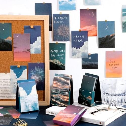 60 pcs/set Earth Galaxy Series Memo Pad Message Notes Decorative Dusk landscape Stand-up Notepad Note Material Paper Stationery