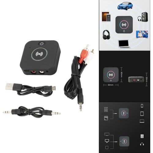 Bluetooth 5.0 Transmitter Receiver Adapter Aux Adapter with 3.5 mm RCA Works with Smart Phone Tablet Low Latency