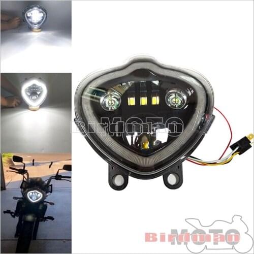 Black DRL Running Light Headlamp For Kawasaki Vulcan S 650/ EN650 2015-2021 Motorcycle LED Headlight Kit Front Light