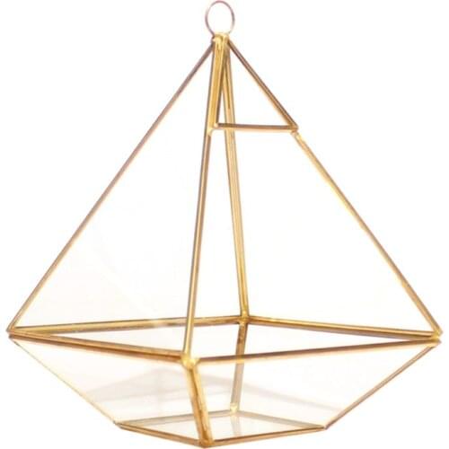 Decorative Jewelry Chest Geometric Terrarium Geometric Diamond Desktop Garden Planter