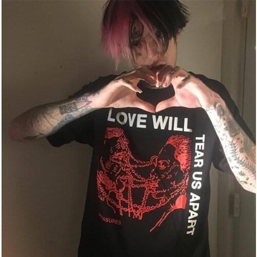 Mens tshirt Lil Peep Peep Love Will Tear Us Apart Print Cool Unsixe Oversize T shirt Hip Hop T-Shirts Streetwear Letter Tops