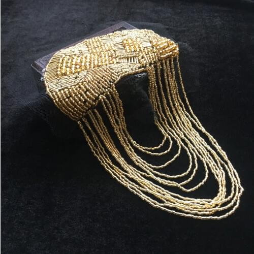 Handmade H0329 epaulette badge party tassel brooch epaulet /epaulettes spikes suit blazer accessories shoulder board knot