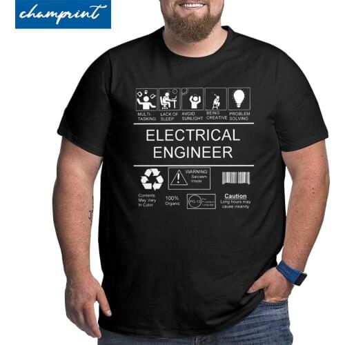 Men T-Shirt Electrical Engineer Awesome Big Tall Tees Short Sleeve Physical Geek T Shirt Crew Neck Tops Oversized 4XL 5XL 6XL