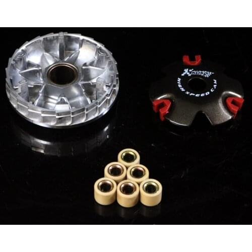 Racing VARIATOR Scooter GY6 Variator Kit with Roller Weights, Drive Pulley for GY6 50cc 139QMB 139QMA and Dio 50cc Scooter Moped