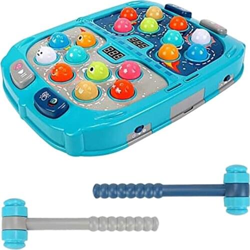 Whac-A-Mole Game Mini Electronic Arcade Game Light-Up Musical Interactive Pounding Toy Add Fight PK Mode Toy