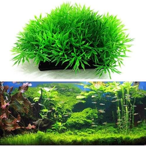 Artificial Water Aquatic Green Grass Plant Lawn Aquarium Fish Tank Landscape New