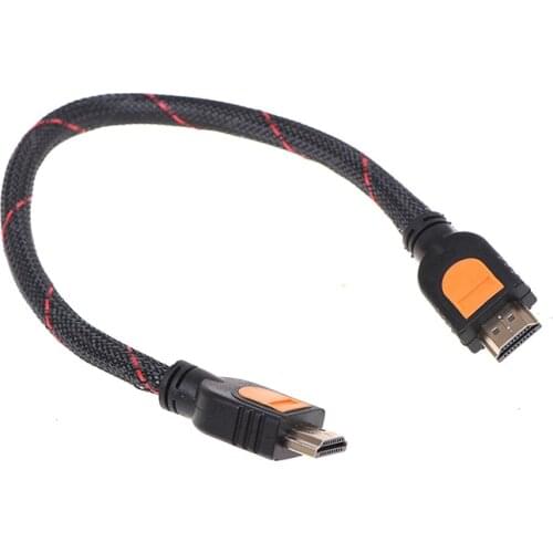 1 Foot Short HDMI-compatible-compatible Cable For HD TV 3D 1080p One Feet HDMI-compatible-compatible 1.4 Braided Gold