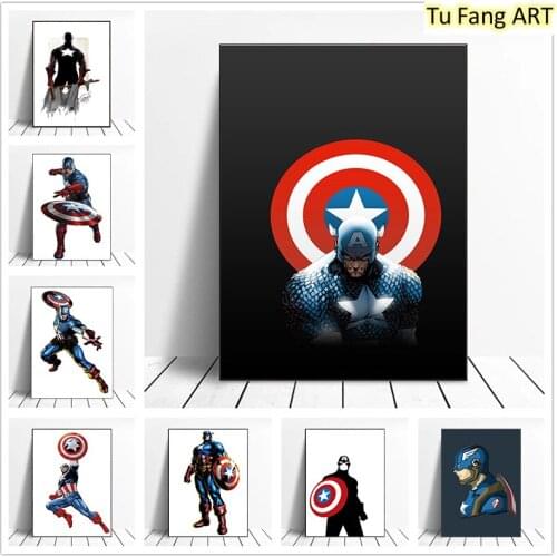 Marvel Canvas Painting Wall Art Avengers Captain America Superman Prints Posters Decor Pictures for Bedroom Home Decoration