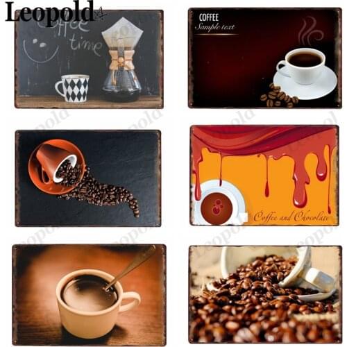 Metal Tin Plate Coffee Vintage Plaque Chocolate Food Poster Cafe Bar Club Home Decoration 20X30CM