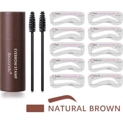 Brow Stamp and Stencil Kit Water Resistant Eyebrow Powder Stamp Seal to Instantly Color Tint and Shape your Brows Makeup Q81B