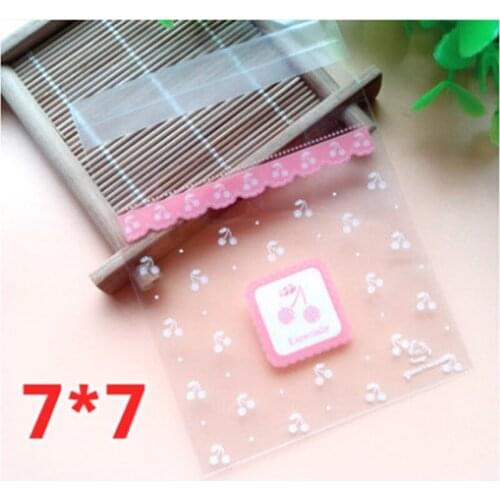 New 7cm Lovely Fruit Pattern Cookie Package Bags 100pcs/lot Plastic Snacks Bags for Biscuits Baking DIY Party Candy Bags Pouches