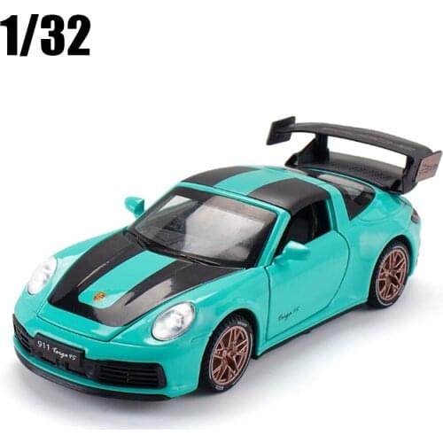 1:32 New 911 Targa 4S Supercar Car Model Alloy Car Die Cast Toy With Pull Back Sound and light Children Gifts Collectibles