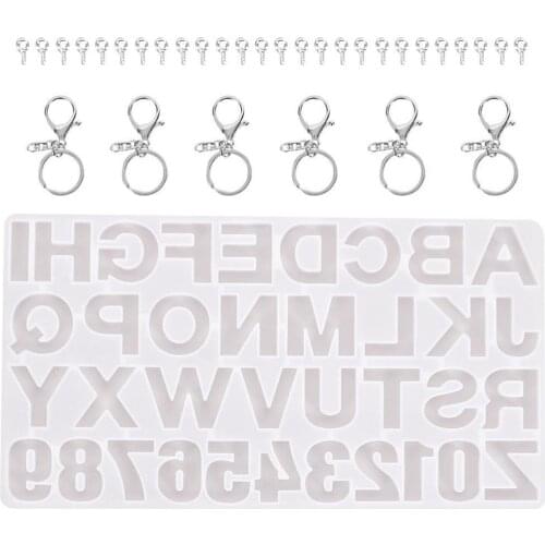 Letter Number Silicone Molds Alphabet Moulds Resin Casting Molds Kit for DIY