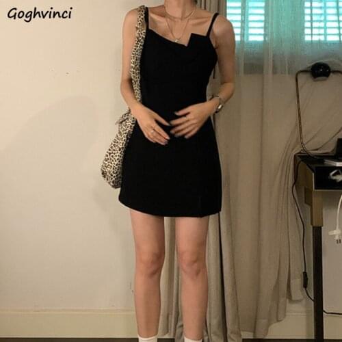 Dress Women Black Streetwear Sexy Spaghetti Straps New Designers Mini Vestdios All-match Club Summer Leisure Stylish Hot Girls