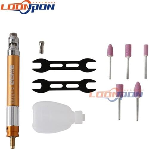 Air Grinding Pen Pencil Type Collets Die Air Micro Grinder Pneumatic Tool Kit for Polishing Carving Grinding Tool 70000RPM