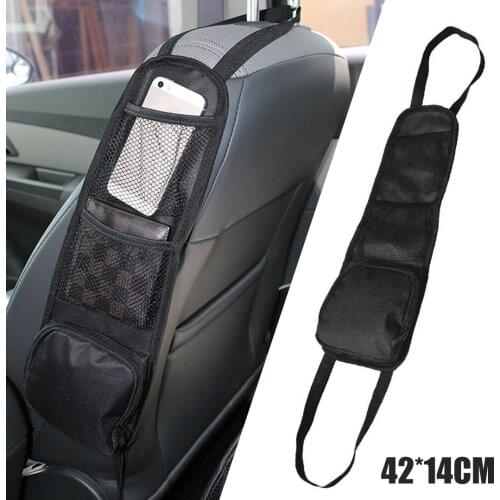 Mayitr 1pc Car Seat Side Hanging Bag Multi Mesh Pocket Storage Organizer Holder Zipper Bag 2 Mesh Pockets 42x14cm