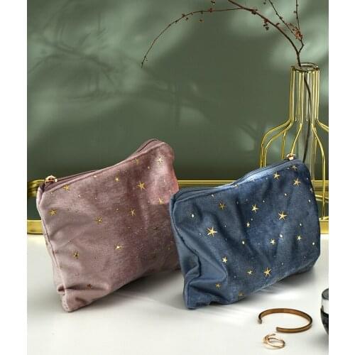 Ins Popular Velvet Storage Bag Portable Cosmetic Bag Lipstick Bag Coin Purse Small Handbag Makeup Bag Travel Bag Organizer