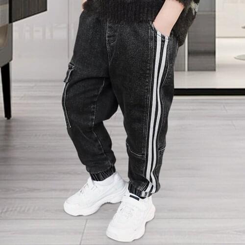 Retail 2020 autumn winter thickened pants boys jeans kids stylish fashion trousers pencil pants roupas infantis menina leggings