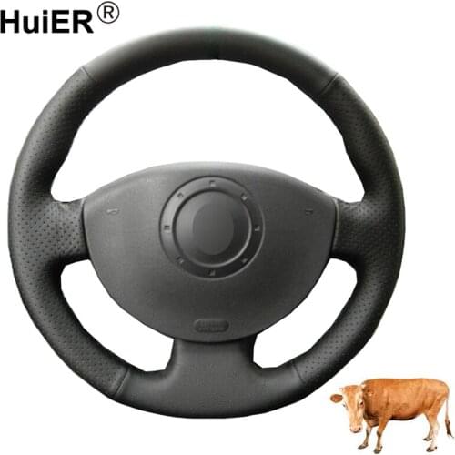Hand Sewing Car Steering Wheel Cover Top Layer Cow Leather For Renault Megane 2 2003-2008 Kangoo 2008-2012 Scenic 2 2003-2010