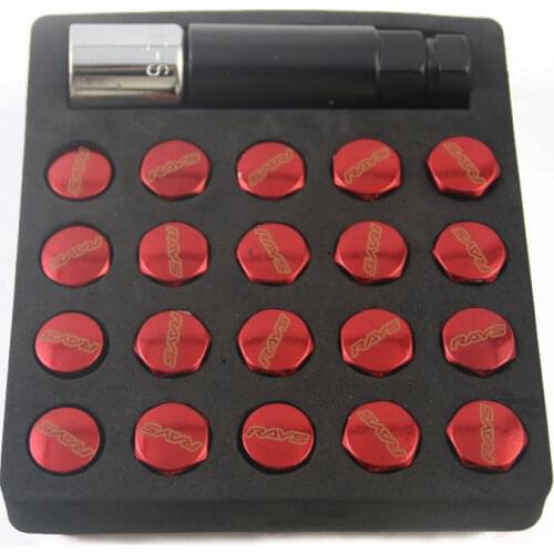 HEX Steel Racing Car Wheel Rims Lug Nuts Extended Tuner Nuts 20pcs/set