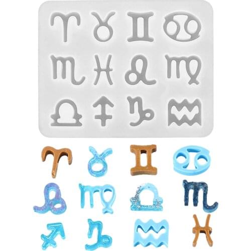 12 Horoscopes Silicone Casting Molds Jewelry Tools For DIY Resin Horoscopes Pendants Keychain Uv Epoxy Art Craft Handmade