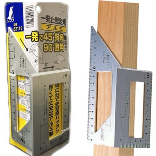 High Quality Wood Tool Japanese Aluminum Alloy Or Plastic Woodworking Multifunctional Square 45 Degrees 90 Degrees Gauge Ruler