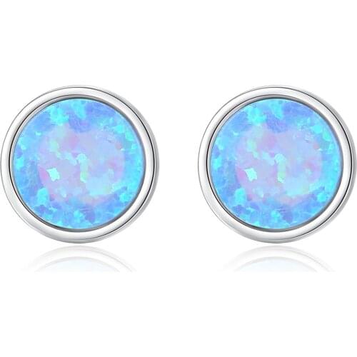 S925 Silver Opal Womens Earrings Simple and Stylish