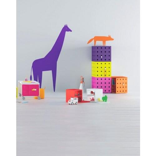 Animal Giraffe Cartoon Car Photography Backdrops Photo Props Studio Background 5x7ft